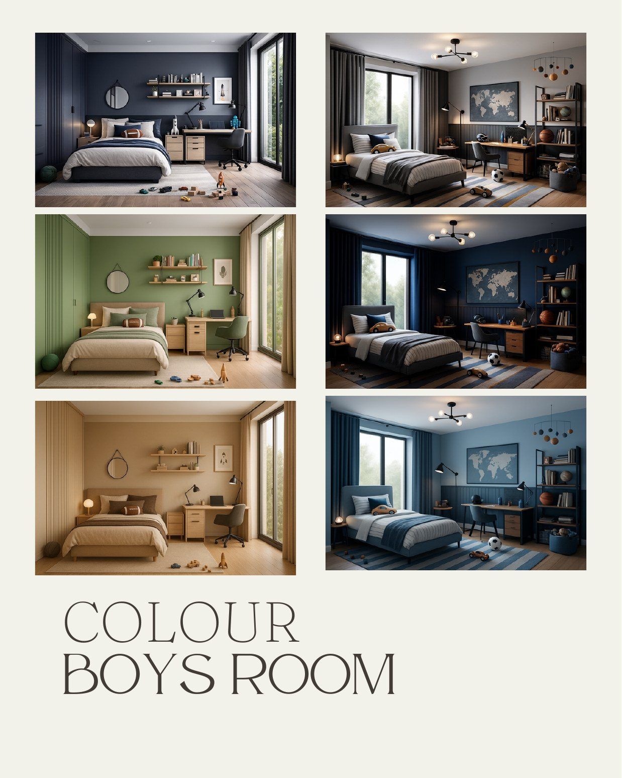 Colour options for the boys room