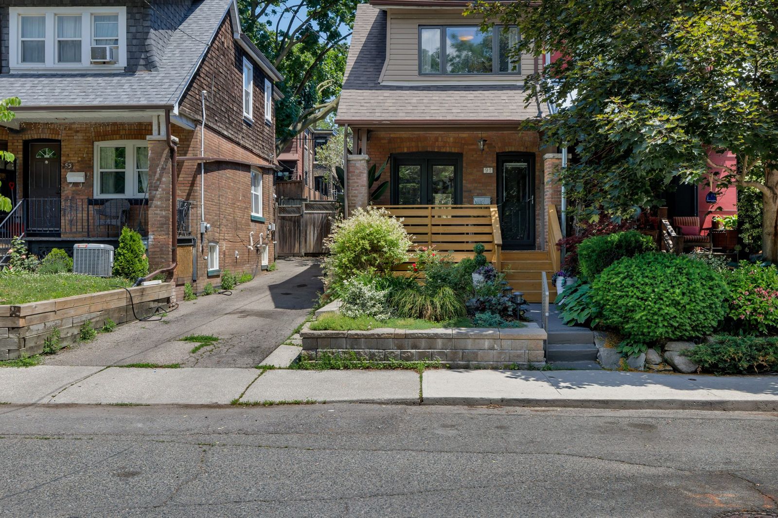 The finished front of the house from the street